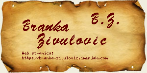 Branka Živulović vizit kartica